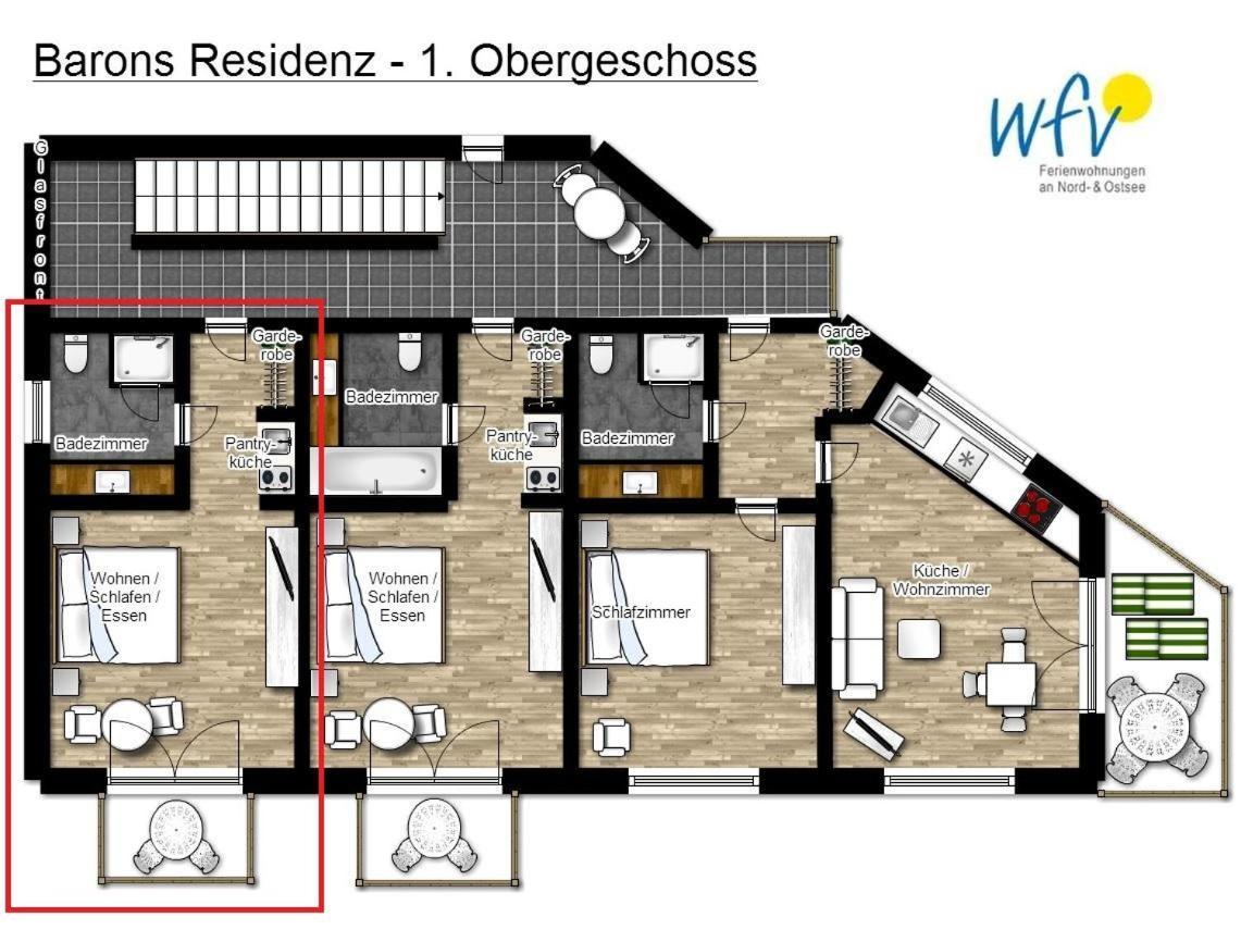 Barons Residenz Ferienwohnung 4 Borkum Extérieur photo